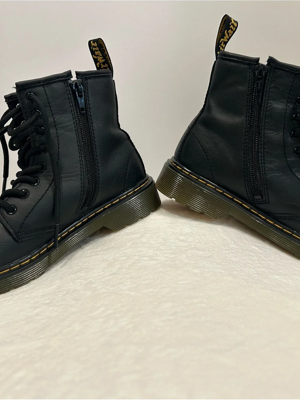 Dr. Martens 1460 J Softy T Black Leather Boots Kids US 3 EU 34